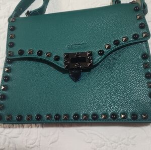 Teal Studded Crossbody Bag